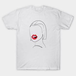 Girl Red Lips Funny Kiss T-Shirt